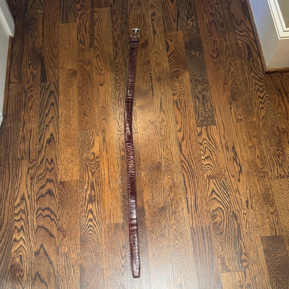 Mezlan Brown Crocodile Leather Belt